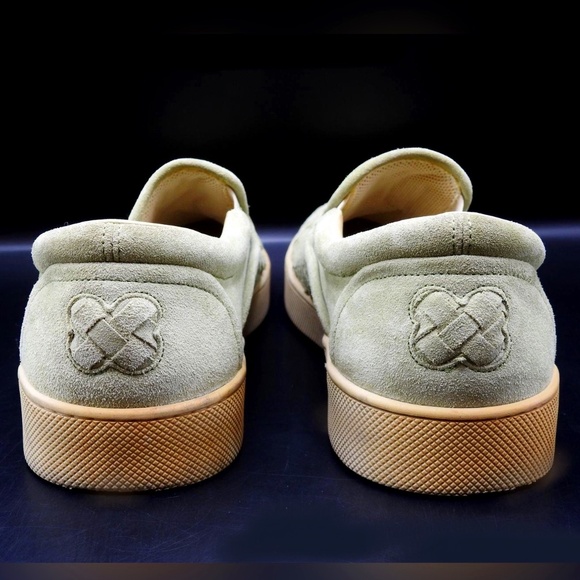 Bottega Veneta Men\'s Sage Green Intrecciato Suede Slip On Sneakers Sz 12 w/ COA main image 5